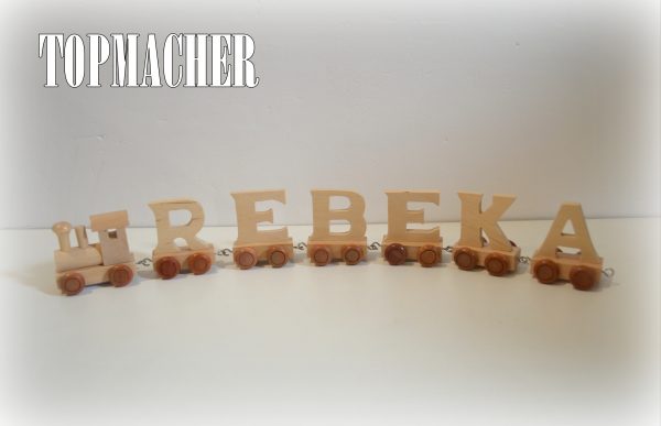 Drevený písmenkový vláčik - kolieska ako na obrázku